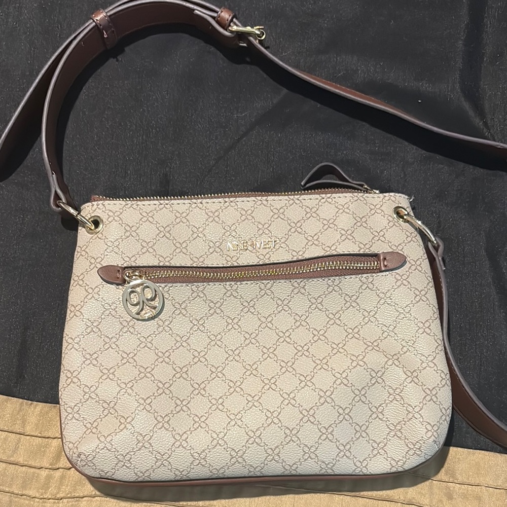 Nine West Beige and Brown Crossbody Bag